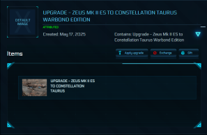 Upgrade - Zeus Mk II ES to Constellation Taurus Warbond Edition