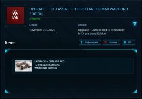 Upgrade - Cutlass Red to Freelancer Max Warbond Edition (10 year ins)