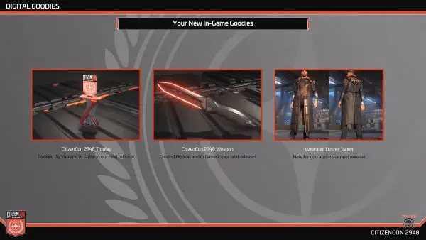 Citizencon Digital Goodies Pack (Jacket, Weapon, Trophy)